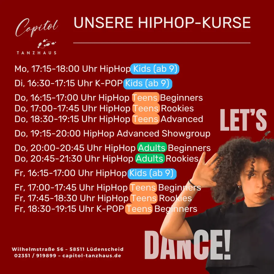 Neue HipHop-Kurse starten im Oktober