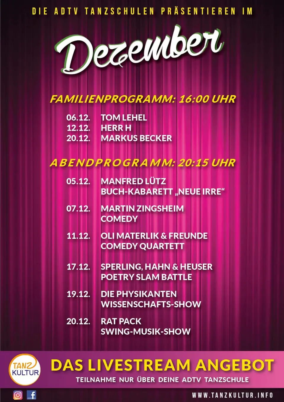 Unser Kultur-Programm im Dezember