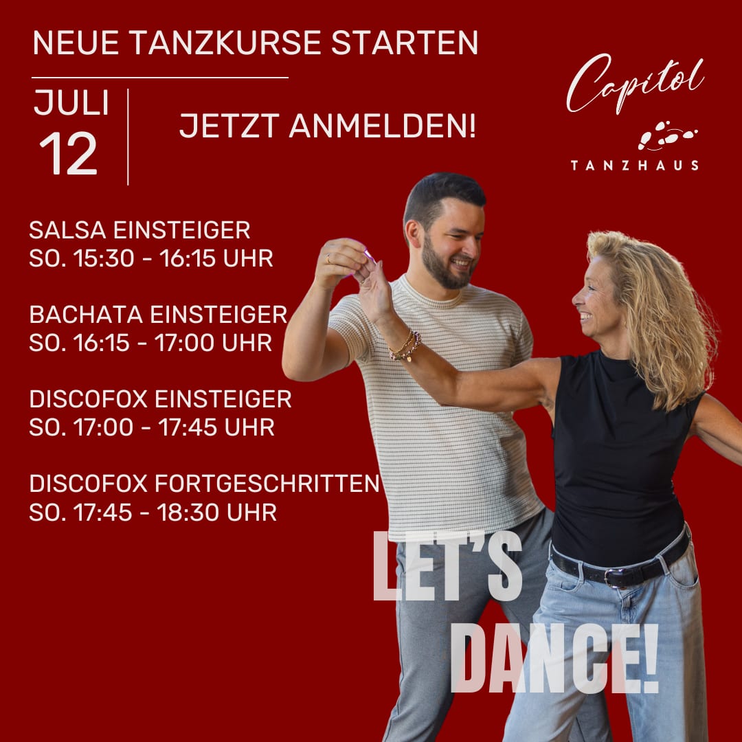 Kursstarts Salsa, Bachata und Discofox im Juli
