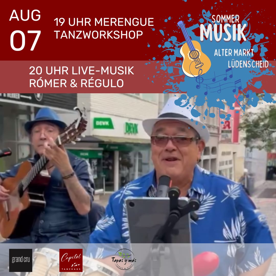 Sommermusik: Merengue-Workshop + Live-Musik von Rómer und Régulo