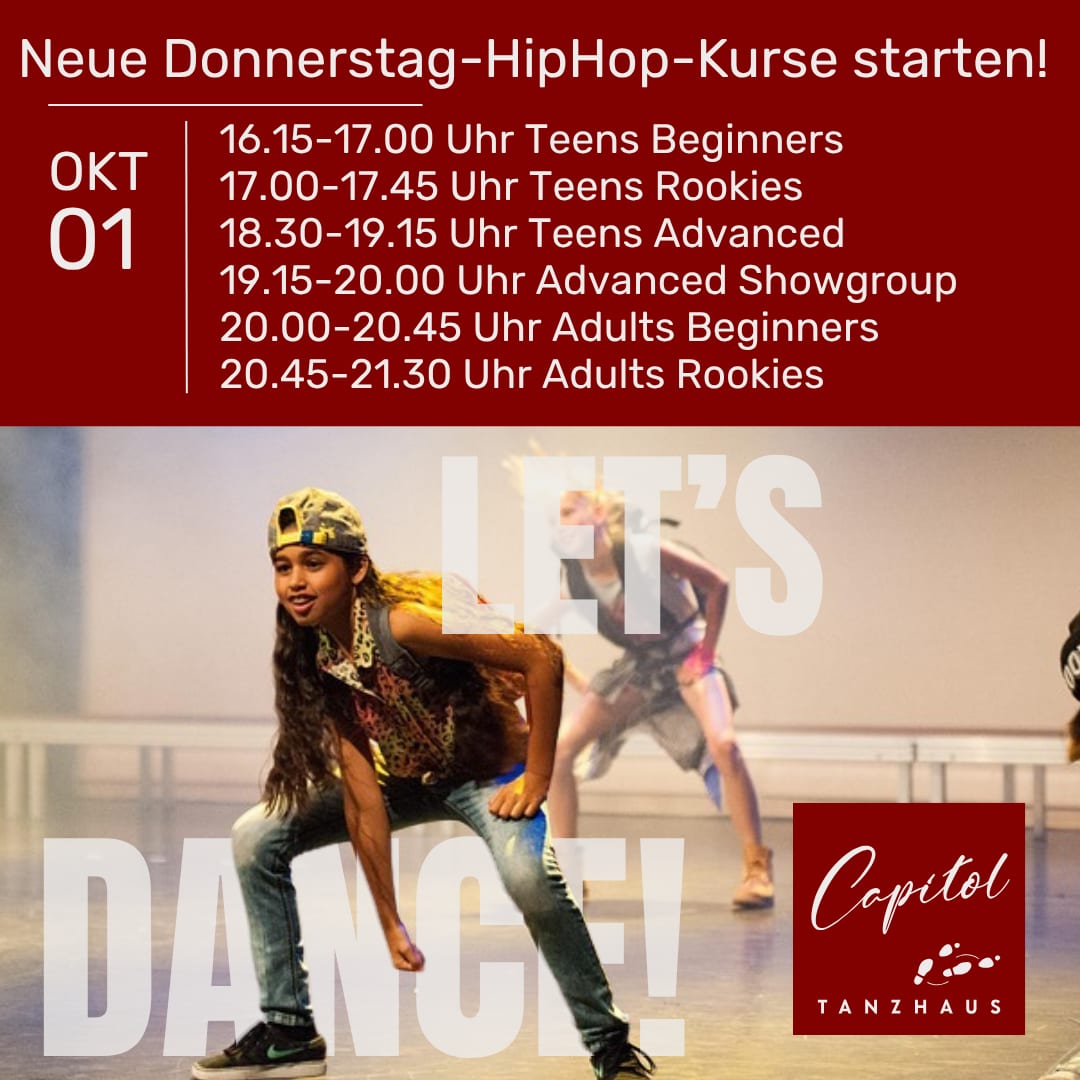 Neue Hiphop-Kurse am Donnerstag starten