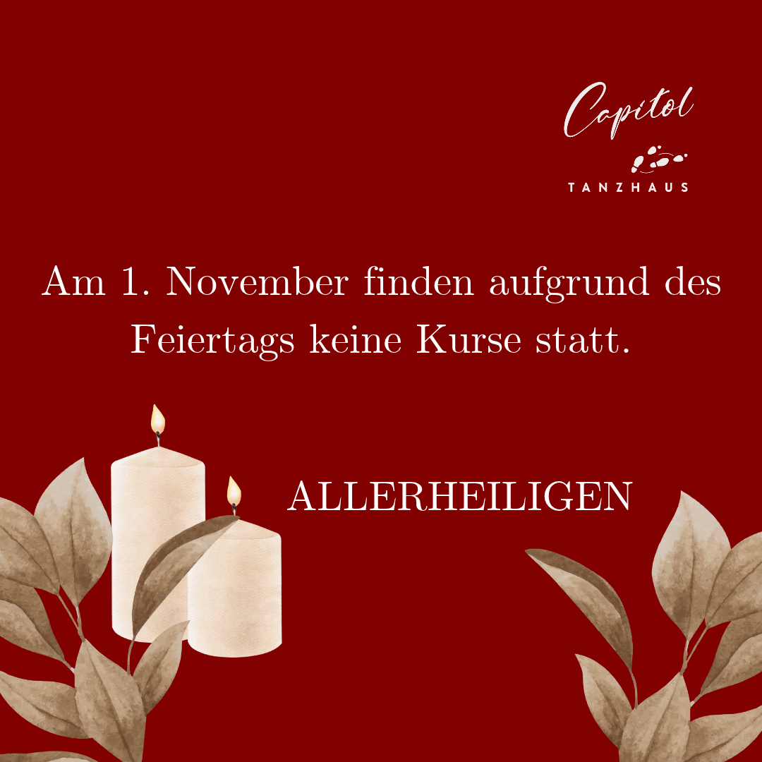 Allerheiligen – keine Kurse am 1. November
