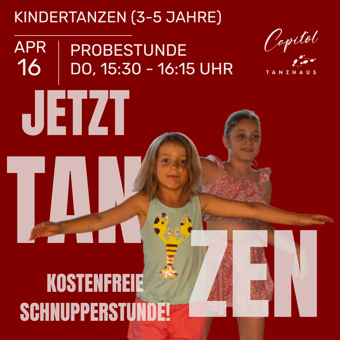 Kostenfreie Schnupperstunde Kindertanz (3-5 Jahre)